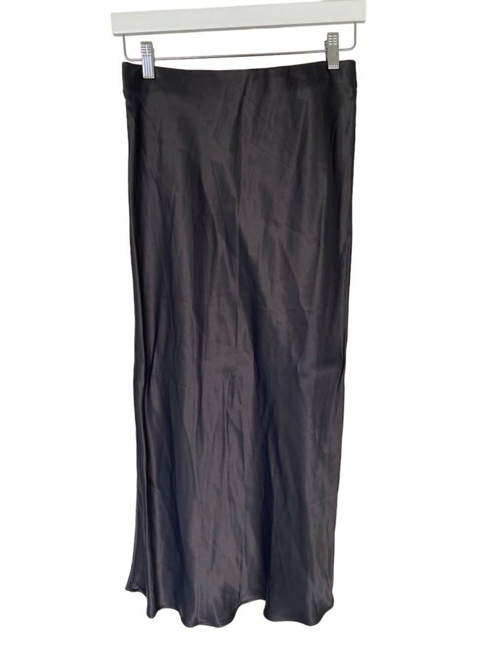 Zara Space Grey Silky Midi Skirt - Picture 9 of 9